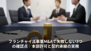 フランチャイズ事業M&Aで失敗しない3つの確認点｜本部許可と契約承継の実務
